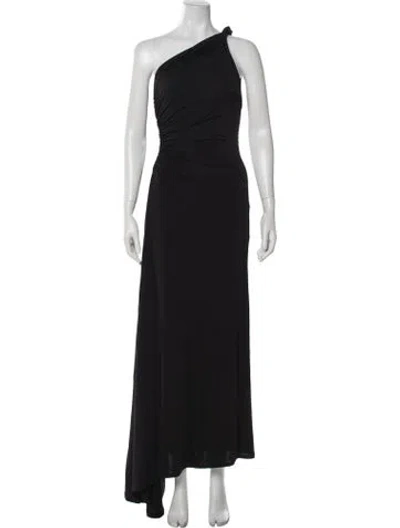 Pre-owned Tove One-shoulder Long Dress In Black