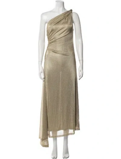 Pre-owned Tove One-shoulder Long Dress In Green