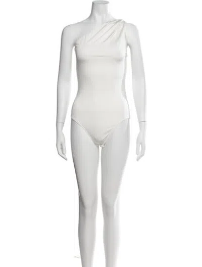 Pre-owned Tove One-shoulder Sleeveless Bodysuit In Neutrals