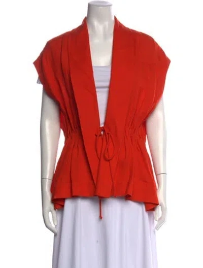 Pre-owned Tove Open Front Sleeveless Top In Orange