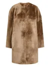 Tove Panelled Oversized Coat In Brown