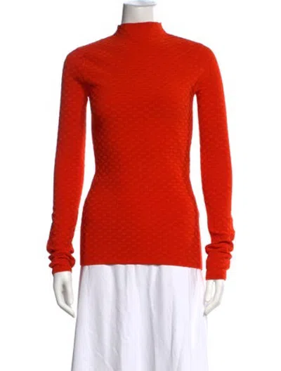 Pre-owned Tove Patterned Mock Neck Top In Orange