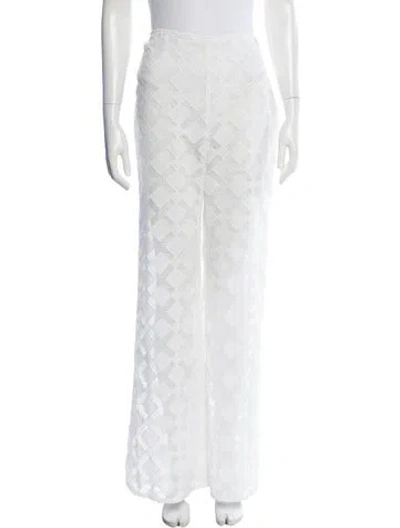 Pre-owned Tove Patterned Wide Leg Pants In White
