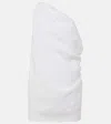 Tove Petra One-shoulder Open-back Gathered Linen Top In White