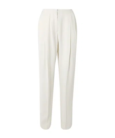 Tove Pleated Crepe Straight-leg Pants In White