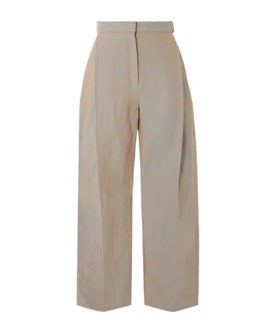 Tove Aleen Pleated Hemp Straight-leg Pants In Multi