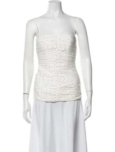 Pre-owned Tove Polka Dot Print Strapless Top In Neutrals