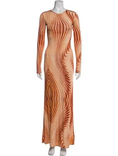 Pre-owned Tove Printed Long Dress In Orange