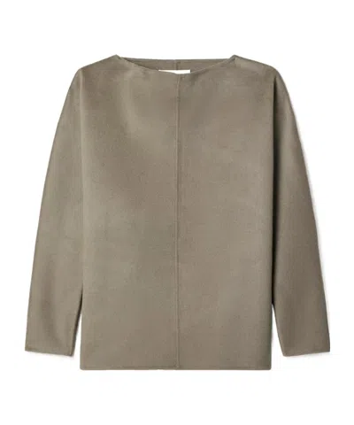 Tove Reine Paneled Wool-blend Felt Top In Gray