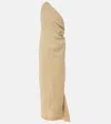 Tove Riya One-shoulder Linen Maxi Dress In Beige