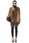 Tove Panelled Oversized Coat In Brown