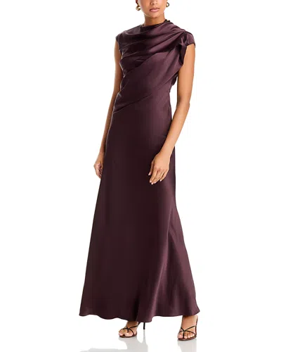 Tove Saige Ruched Silk Dress In Purple