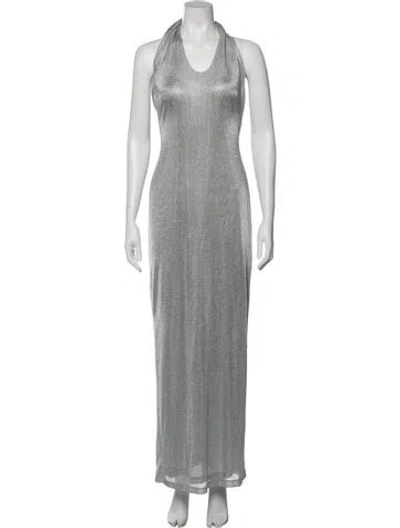 Pre-owned Tove Scoop Neck Long Dress In Gray