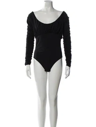 Pre-owned Tove Scoop Neck Long Sleeve Bodysuit In Black