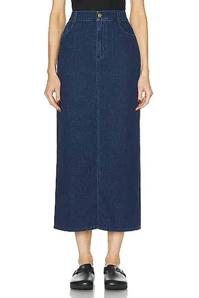 Tove Sera Denim Midi Skirt In Mid Blue