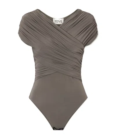 Tove Sidney Jersey-crepe Bodysuit In Gray