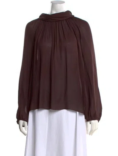 Pre-owned Tove Silk Cowl Neck Blouse In Brown