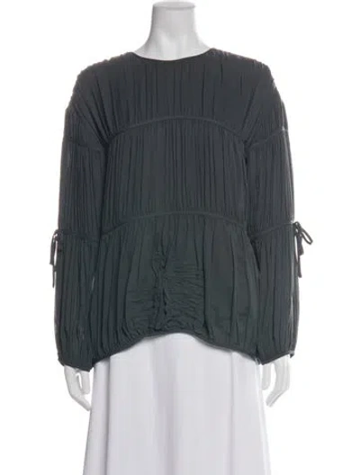 Pre-owned Tove Silk Crew Neck Top In Green