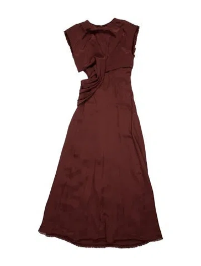 Pre-owned Tove Silk Long Dress In Brown/burgundy