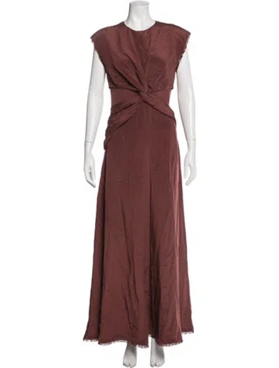 Pre-owned Tove Silk Long Dress In Burgundy