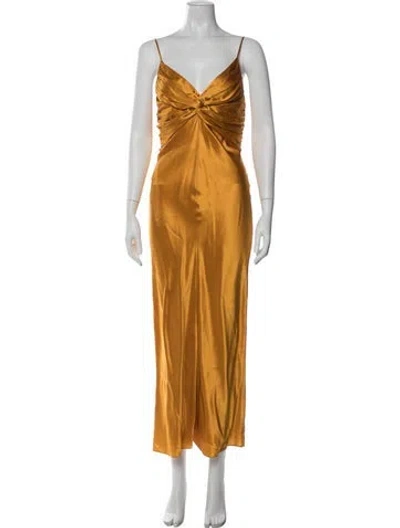 Pre-owned Tove Silk Long Dress In Gold