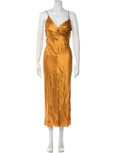 Pre-owned Tove Silk Long Dress In Gold
