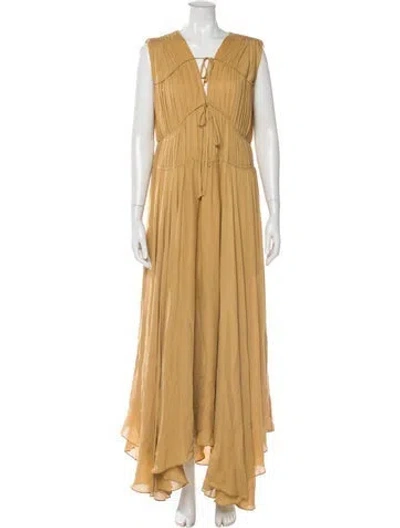 Pre-owned Tove Silk Long Dress In Neutral