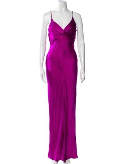 Pre-owned Tove Silk Long Dress In Purple