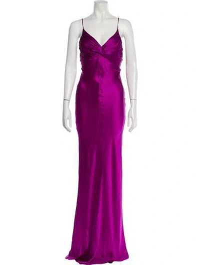 Pre-owned Tove Silk Long Dress In Purple