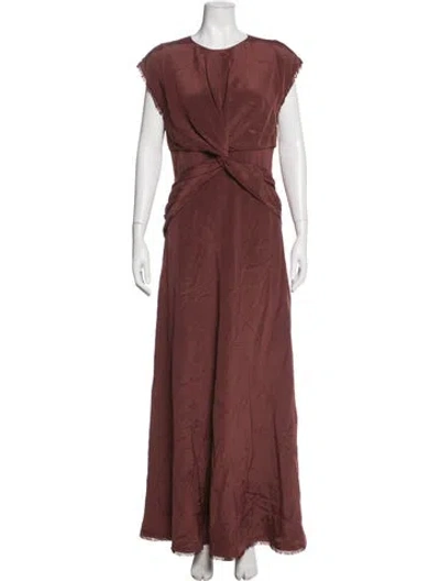 Pre-owned Tove Silk Long Dress W/ Tags In Burgundy