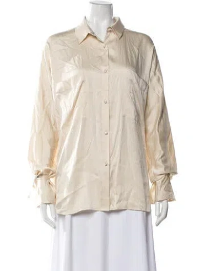 Pre-owned Tove Silk Long Sleeve Top In Neutrals