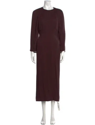 Pre-owned Tove Silk Midi Length Dress In Brown