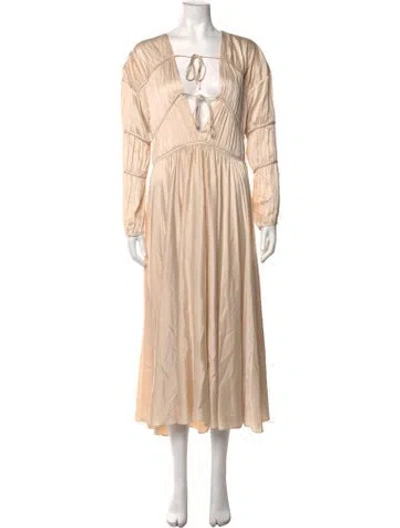 Pre-owned Tove Silk Midi Length Dress In Neutrals