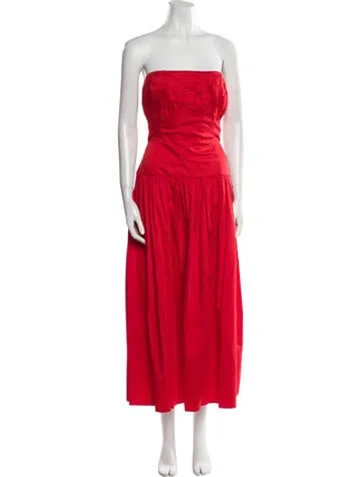 Pre-owned Tove Silk Midi Length Dress In Red