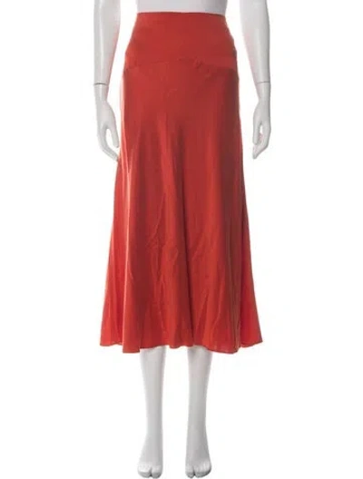 Pre-owned Tove Silk Midi Length Skirt In Orange