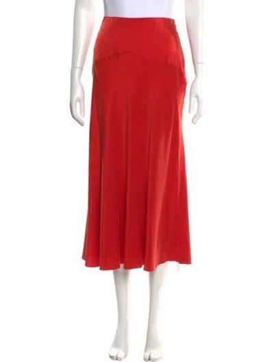 Pre-owned Tove Silk Midi Length Skirt In Red