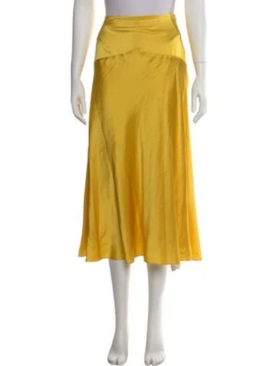 Pre-owned Tove Silk Midi Length Skirt In Yellow