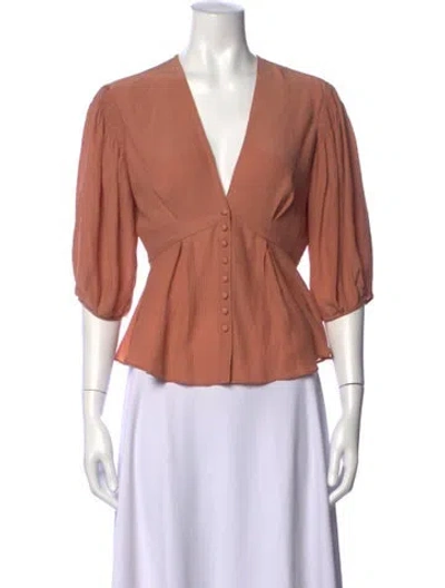 Pre-owned Tove Silk V-neck Blouse In Neutrals