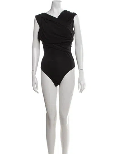 Pre-owned Tove Silk V-neck Bodysuit In Black