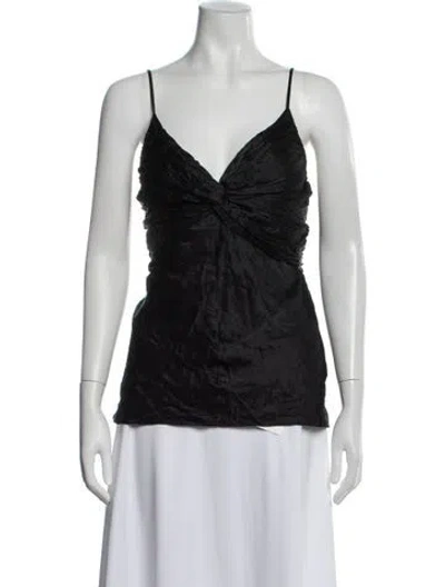 Pre-owned Tove Silk V-neck Top In Black