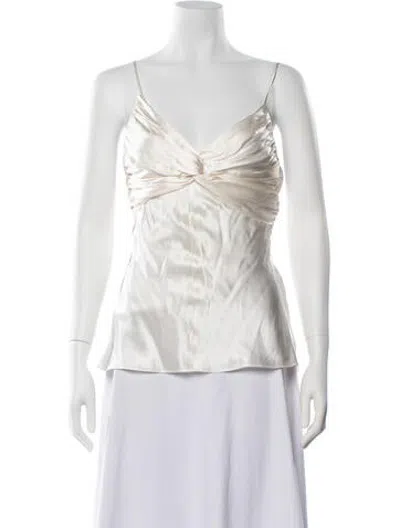 Pre-owned Tove Silk V-neck Top In Neutrals