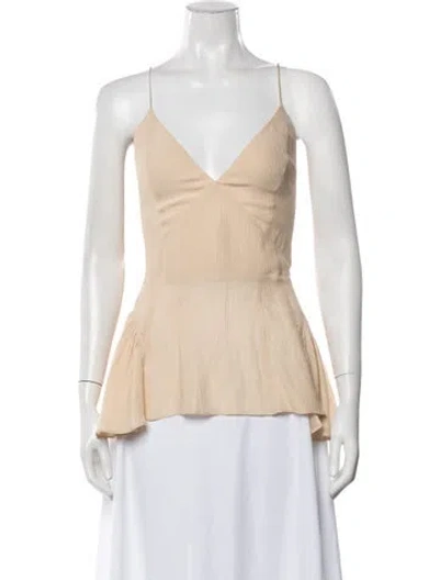 Pre-owned Tove Silk V-neck Top W/ Tags In Neutrals