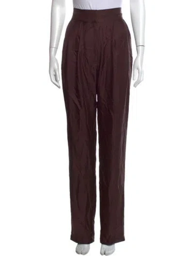 Pre-owned Tove Silk Wide Leg Pants In Brown