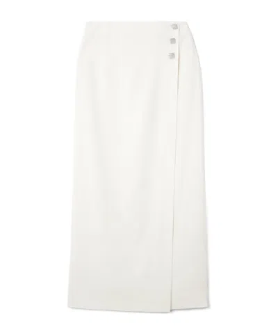 Tove Sindy Woven Midi Skirt In White