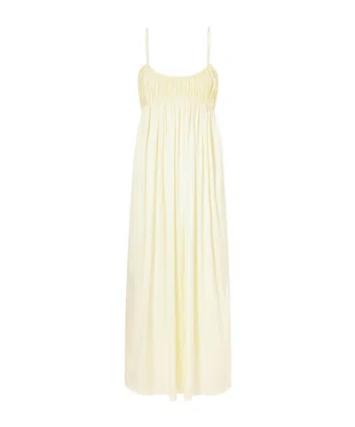 Tove Katrine Satin Midi Dress In Yellow
