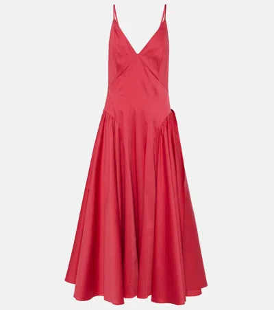 Tove Solene Cotton-blend Midi Dress In Pink