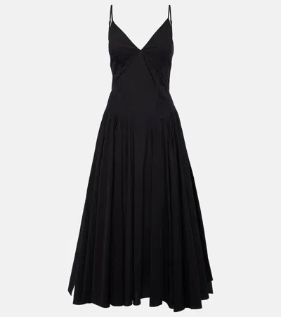 Tove Solene Cotton Poplin Midi Dress In Black