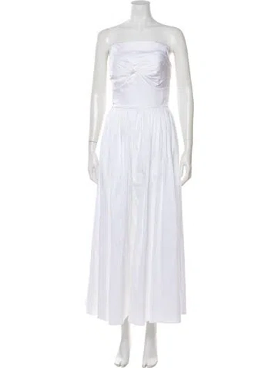 Pre-owned Tove Strapless Knee-length Dress In White