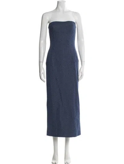 Pre-owned Tove Strapless Long Dress In Blue