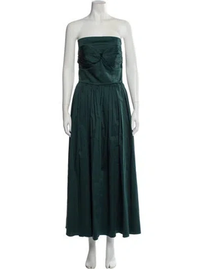 Pre-owned Tove Strapless Long Dress In Green